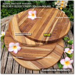 Cutting board butcher block STRIPES ROUND 30x2cm +/-1kg talenan kayu jati Jepara